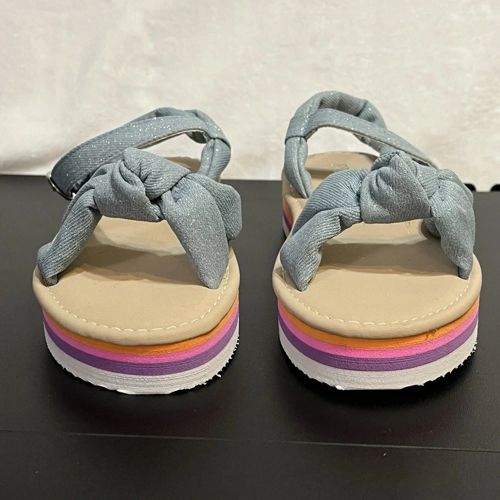 Children's Place Sandals Girl's Size 1 Sparkle Buckle Strap Thick Soles